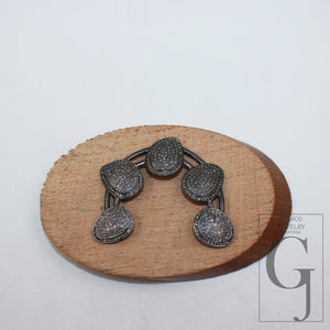 Beautiful designer tusk necklace pendant Rosecut pave diamond pendant 925 sterling silver handmade finish diamond charms necklace pendant