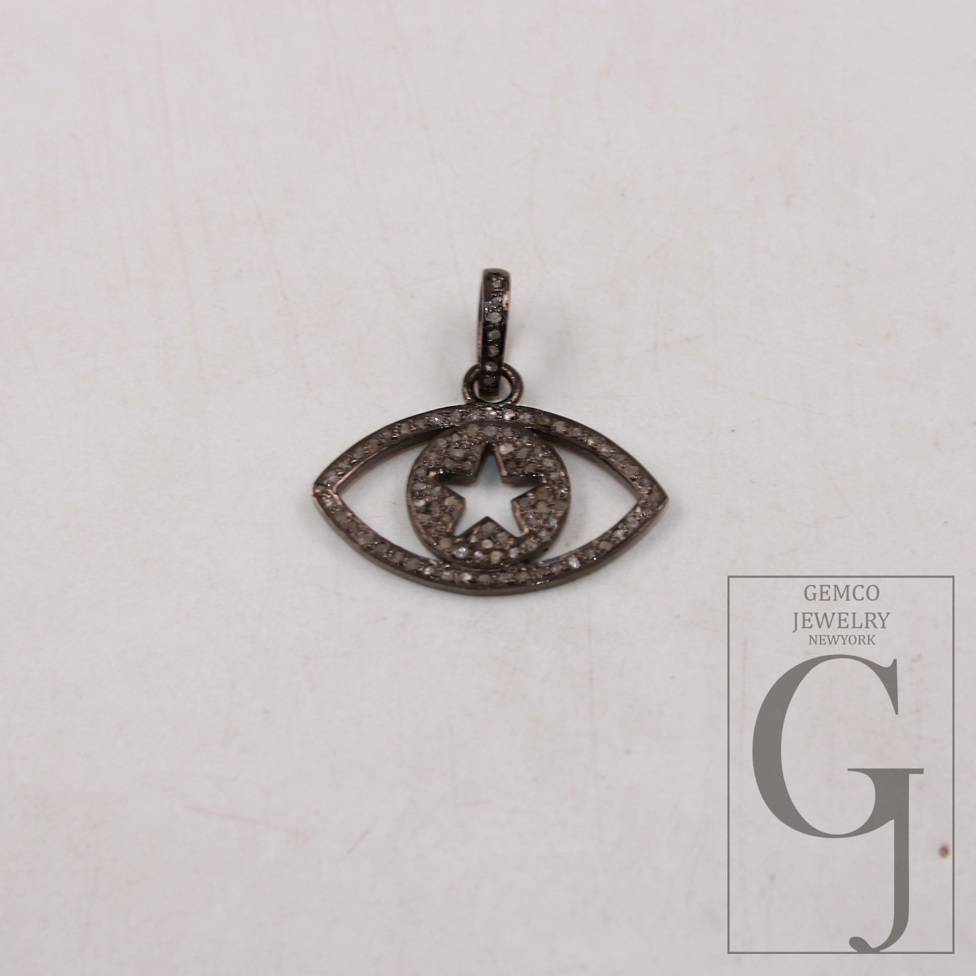 Star eye pendant designer pendant Rosecut pave diamond pendant 925 sterling silver handmade finish diamond charms necklace pendant jewelry