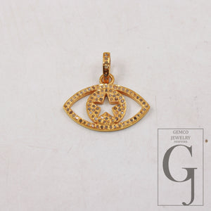 Star eye pendant designer pendant Rosecut pave diamond pendant 925 sterling silver handmade finish diamond charms necklace pendant jewelry