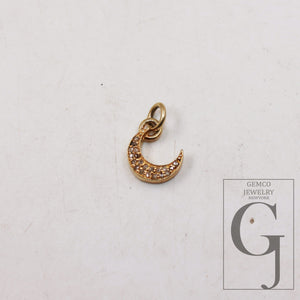 Crescent moon pendant designer Rosecut pave diamond pendant 925 sterling silver handmade finish diamond charms necklace pendant jewelry