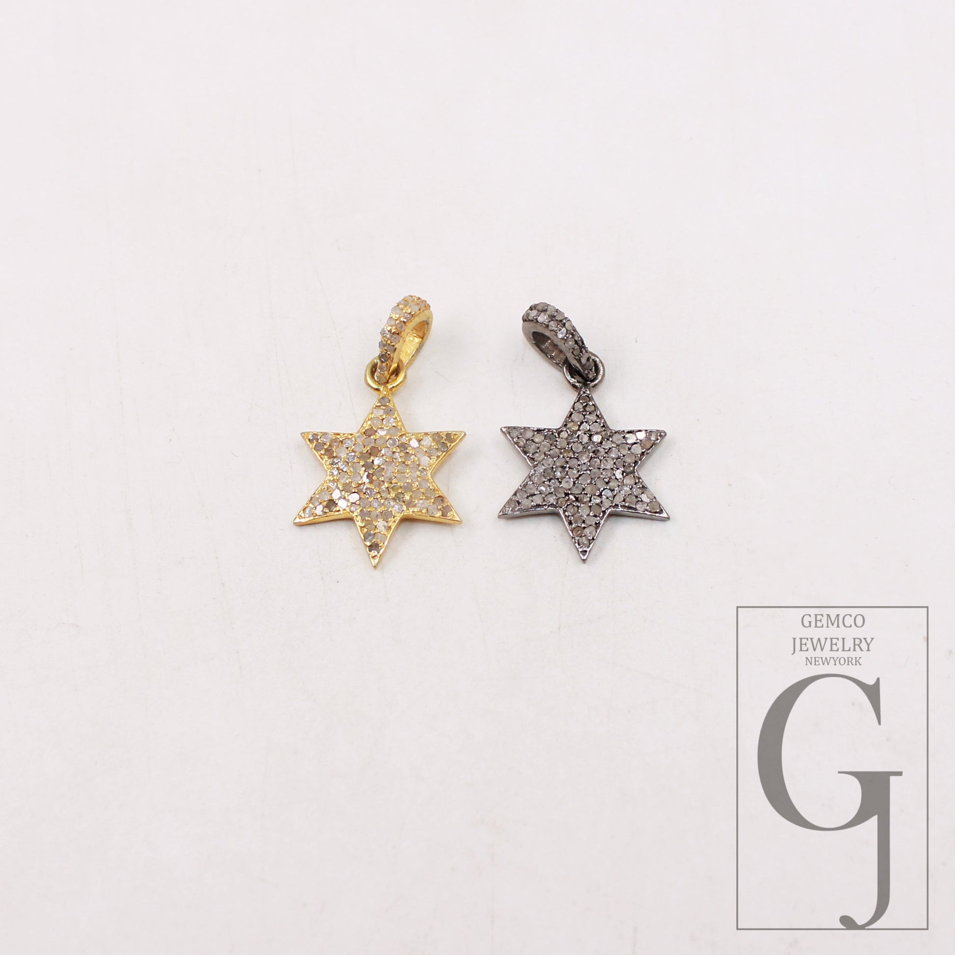 1pc Beautiful designer star pendant Rosecut pave diamond pendant 925 sterling silver handmade finish diamond charm necklace pendant jewelry