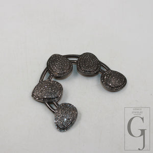 Beautiful designer tusk necklace pendant Rosecut pave diamond pendant 925 sterling silver handmade finish diamond charms necklace pendant