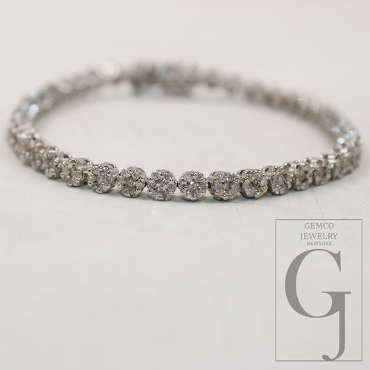 Beautiful designer tennis bracelet handmade 925 sterling silver gold bangle jewelry pave diamond brilliant cut white color diamond jewelry