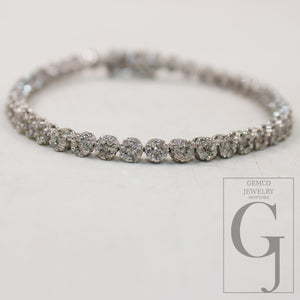 Beautiful designer tennis bracelet handmade 925 sterling silver gold bangle jewelry pave diamond brilliant cut white color diamond jewelry
