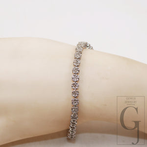 Beautiful designer tennis bracelet handmade 925 sterling silver gold bangle jewelry pave diamond brilliant cut white color diamond jewelry