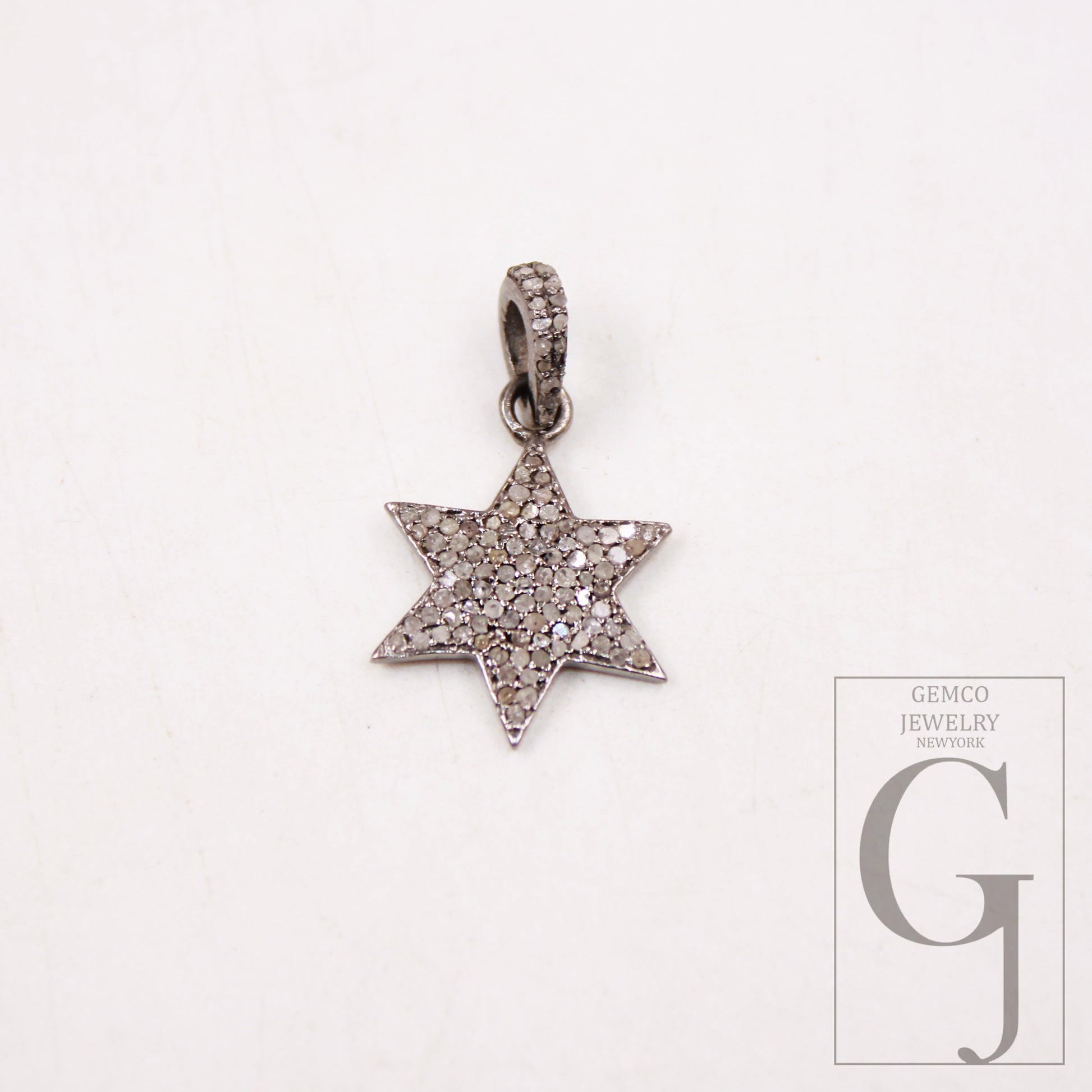 1pc Beautiful designer star pendant Rosecut pave diamond pendant 925 sterling silver handmade finish diamond charm necklace pendant jewelry