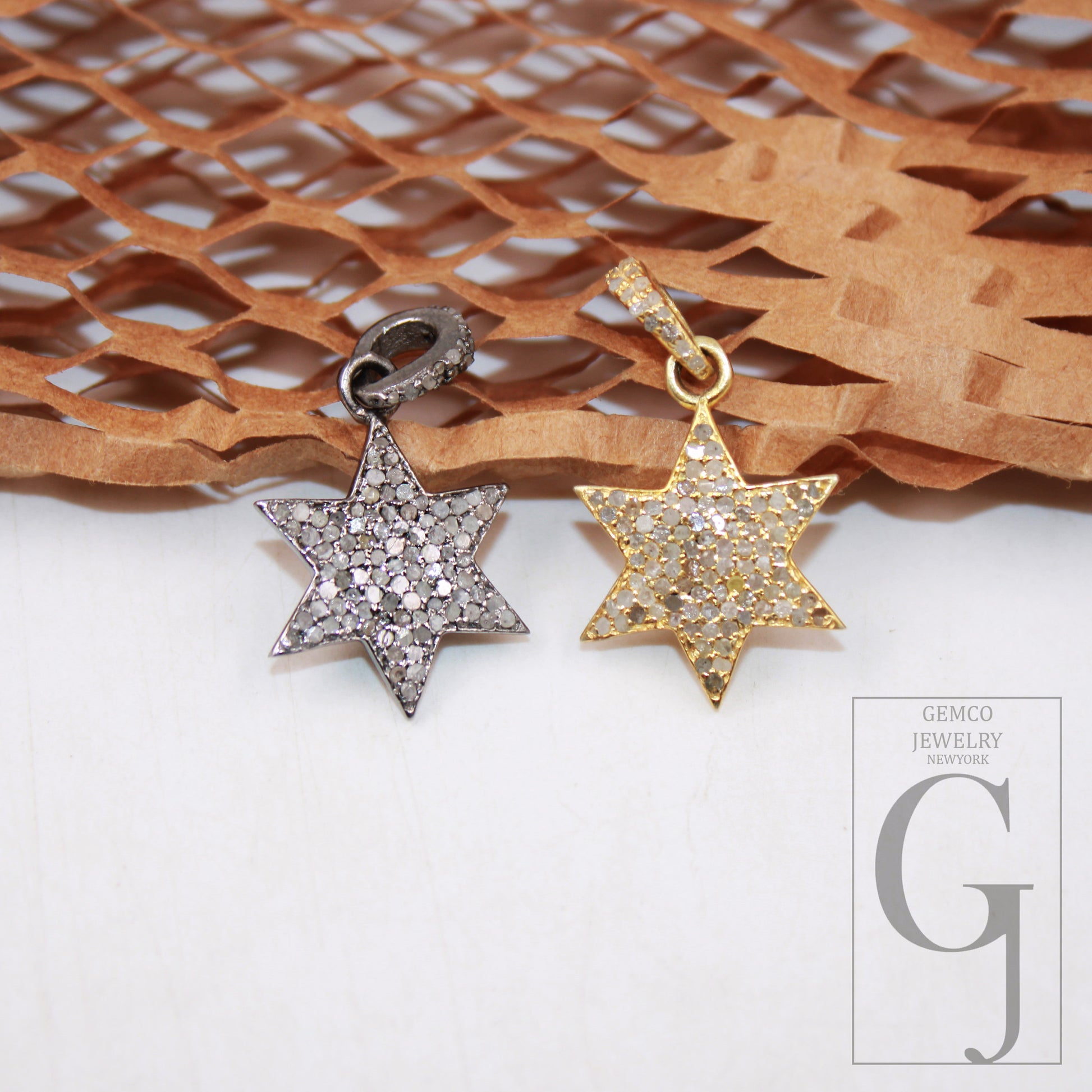 1pc Beautiful designer star pendant Rosecut pave diamond pendant 925 sterling silver handmade finish diamond charm necklace pendant jewelry