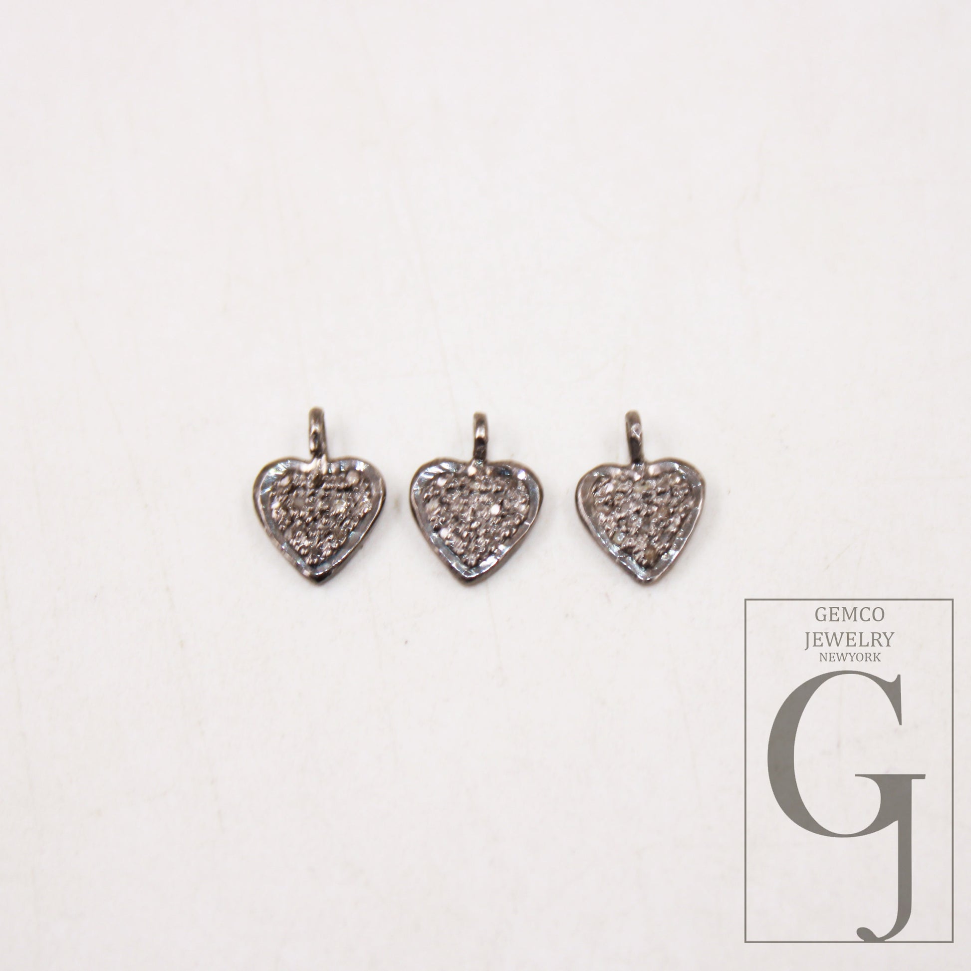 1pc mini Heart pendant love charm Rosecut pave diamond pendant 925 sterling silver handmade finish diamond charms pendant jewelry supplies