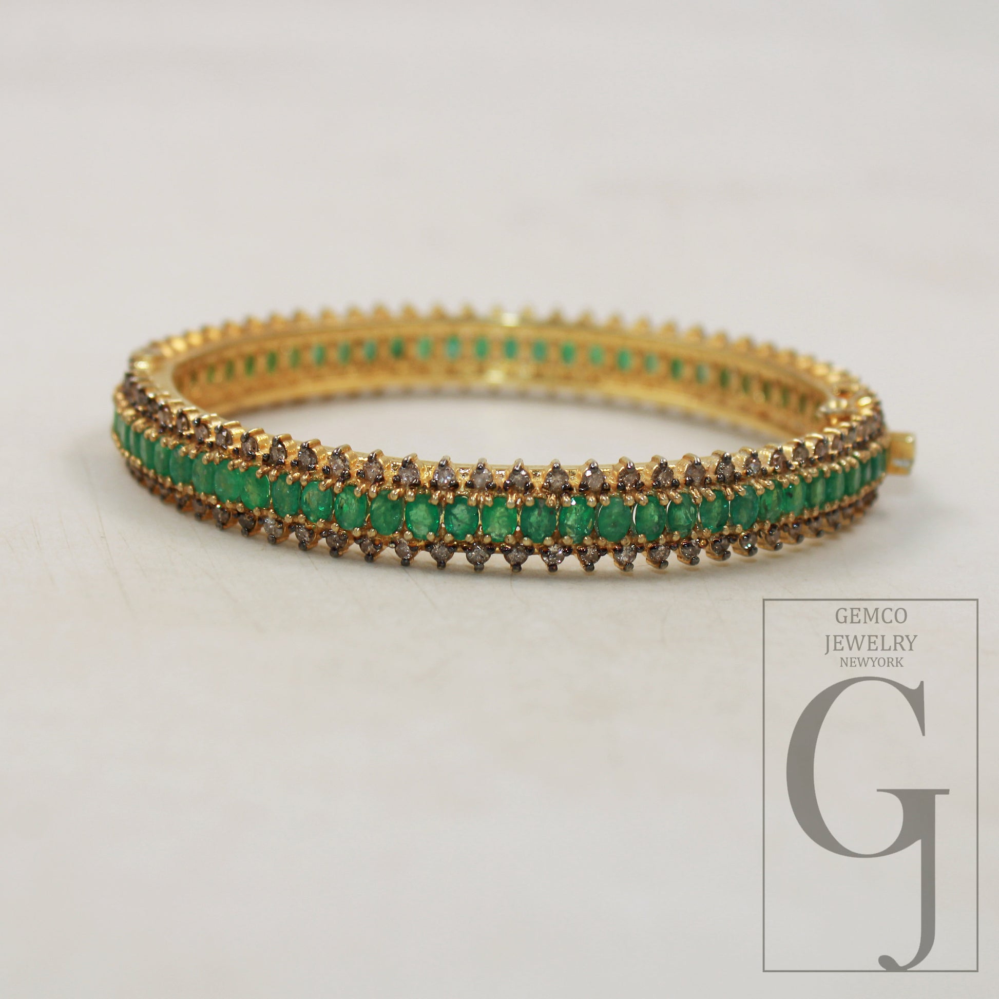 18k gold finish emerald bangle Rosecut pave diamond bangle bracelet sterling silver handmade finish diamond bangle bracelet emerald jewelry