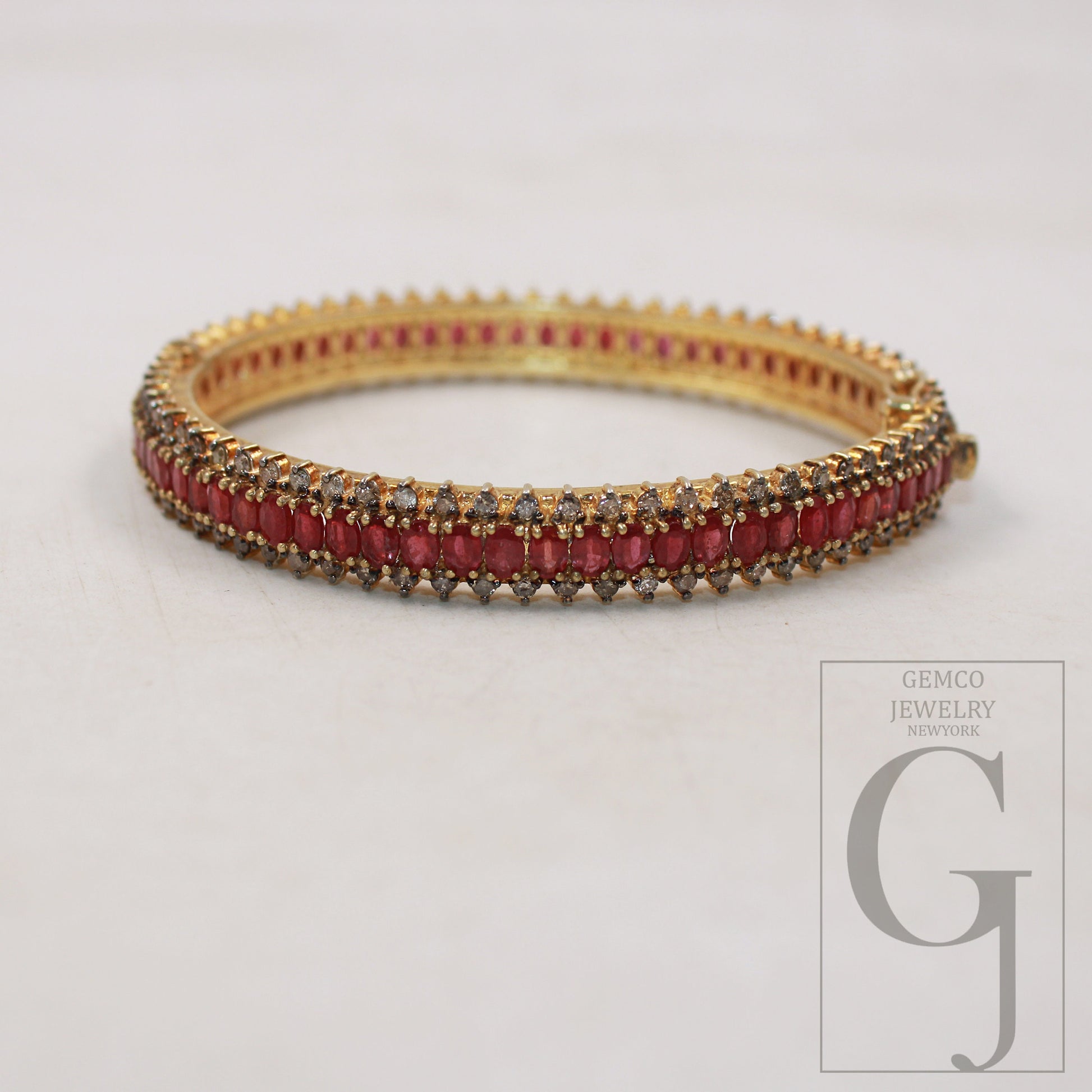 14k gold red ruby bangle Rosecut pave diamond bangle bracelet 925 sterling silver handmade finish diamond bangle bracelet ruby jewelry