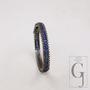 Antique oxidized look Kyanite bangle Rosecut pave diamond bracelet 925 sterling silver handmade finish diamond bangle bracelet jewelry