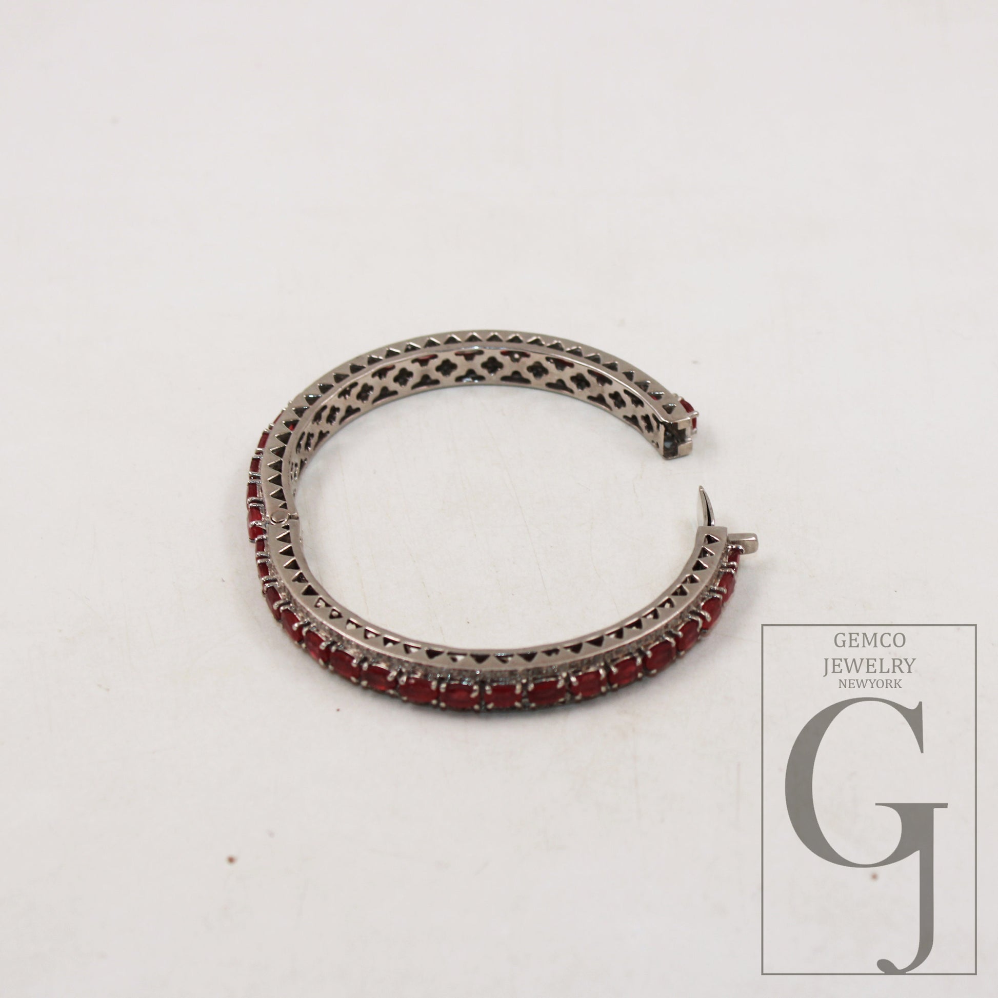 Red ruby bangle Rosecut pave diamond bangle bracelet 925 sterling silver handmade finish diamond bangle bracelet wrist ruby jewelry