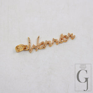 14k gold finish WARRIOR word designer Rosecut pave diamond pendant sterling silver handmade finish diamond jewelry pendant inspiring charm
