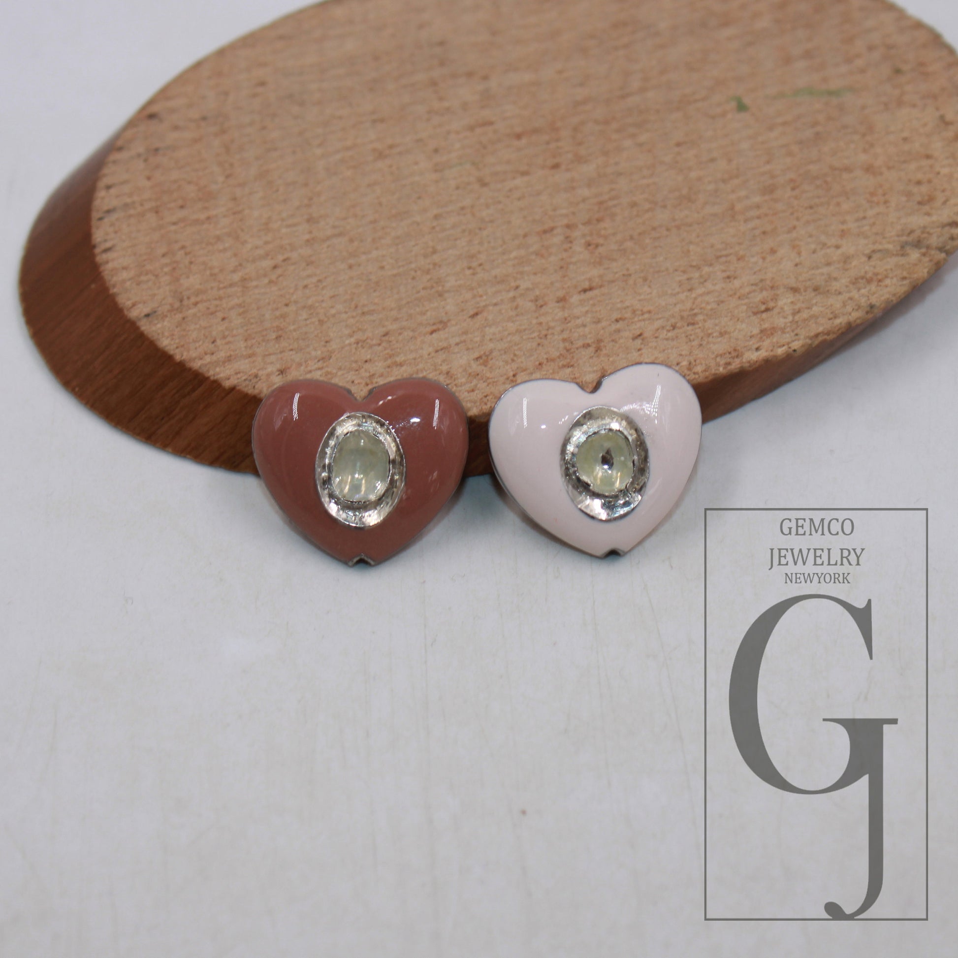 1pc Enamel Heart Beads Rocecut Pave Diamond Bead 925 Sterling Silver Handmade Silver Finish Diamond Enameling Bead