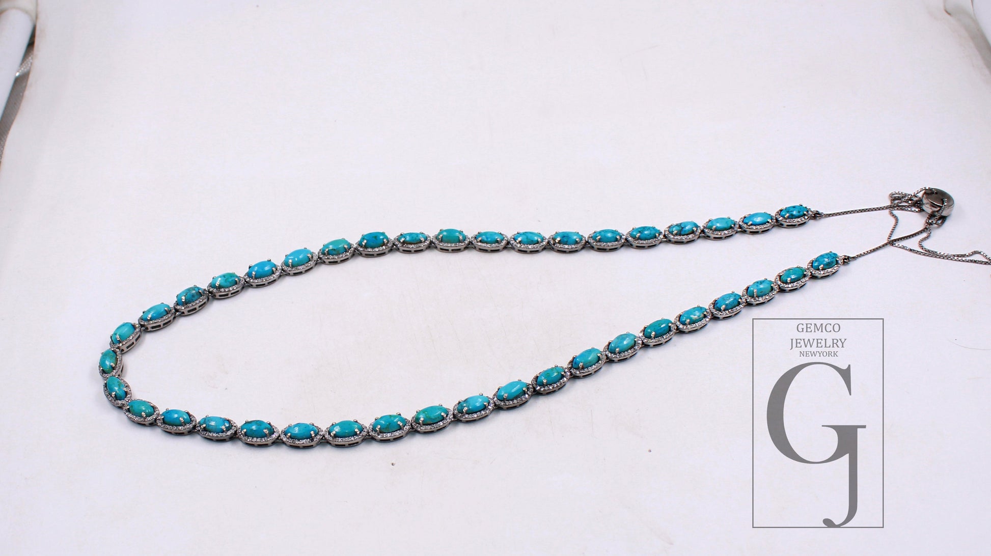 One of a kind Natural Turquoise diamond necklace rosecut pave diamond jewelry sterling silver handmade jewelry adjustable necklace pendant