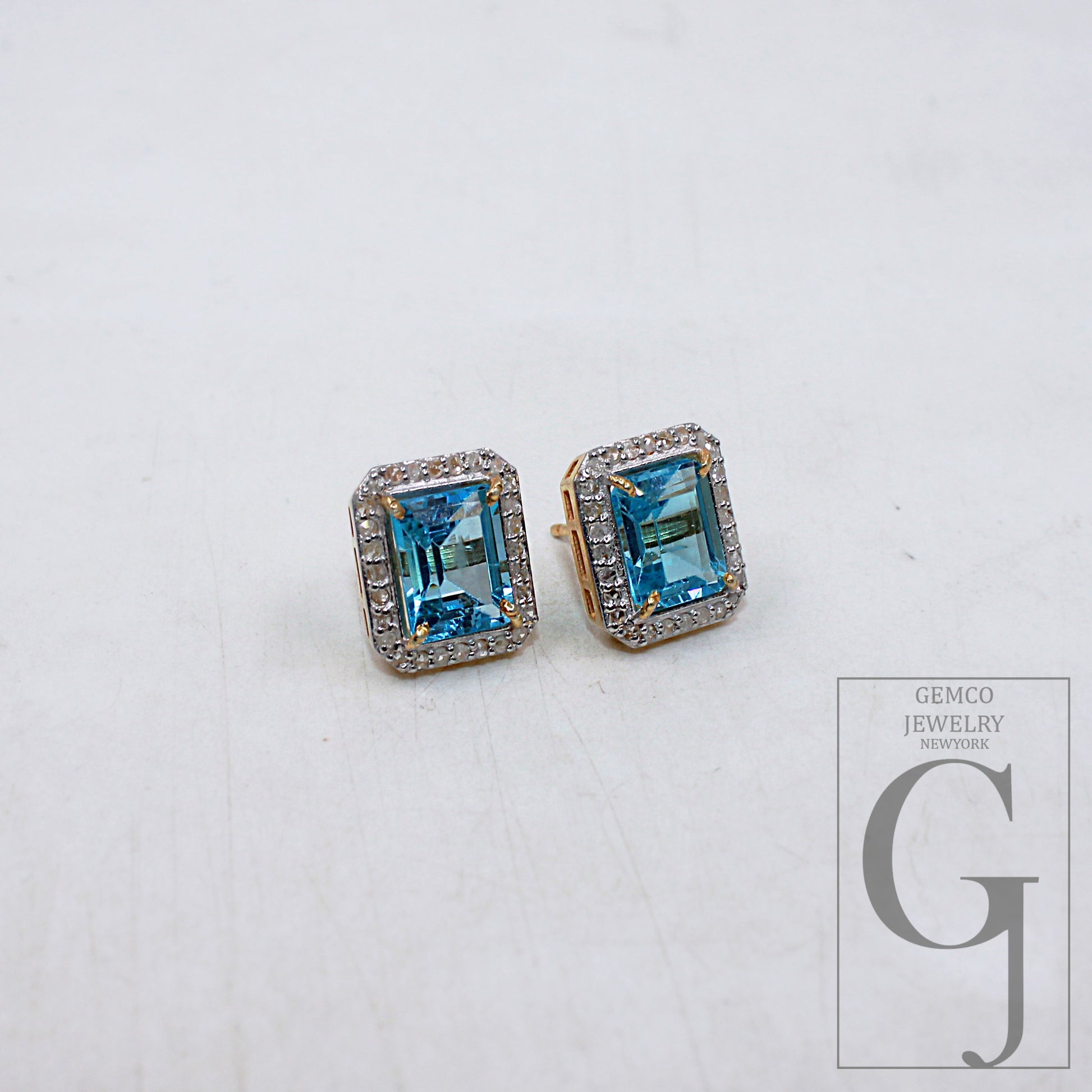 Vermeil Gold Finish Blue Topaz Studs Designer Earring Studs Rosecut Diamond 925 Sterling Silver Handmade Diamond Pave Stud Earring Jewelry