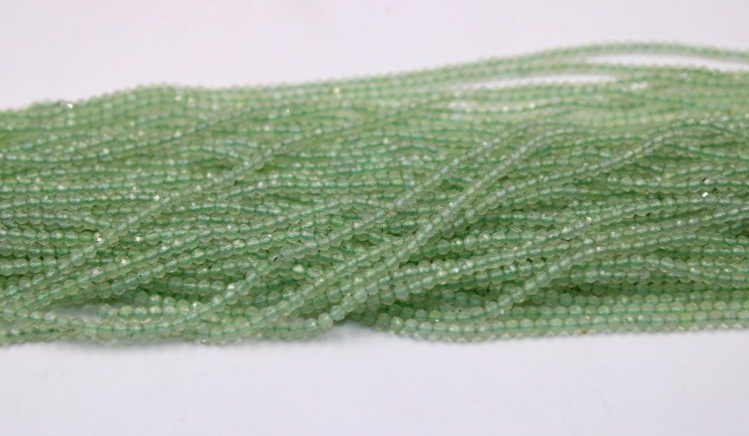 5 Strands Green Aventurine Stone Faceted Rondelle And Stone Beads Faceted Roundel, Rondel Beads Jewelry Making Supplies 2.5-3mm 13 inch Long