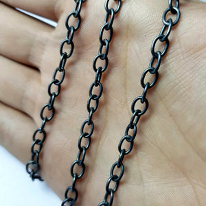 Antique Finish Oxidized 925 Sterling Silver Handmade Links Chains Links Size 5mm Jewelry Supplies Chunkey Chain