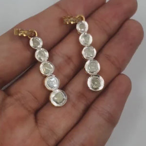 Antique Polki Pendant Diamond Designer Rosecut Slice Diamond Pendant 925 Sterling Silver Handmade Finish Diamond Jewelry Necklace Pendant