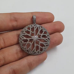 Heart diamond Pave diamond high quality rosecut pendant 925 sterling silver finish handmade diamond pendant designed love diamond pendant